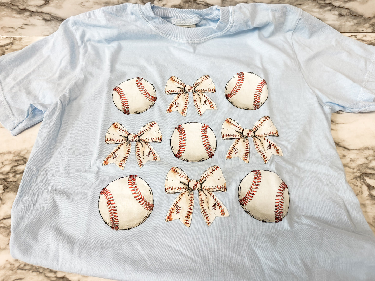 Baseball Bows Comfort Colors T-Shirt