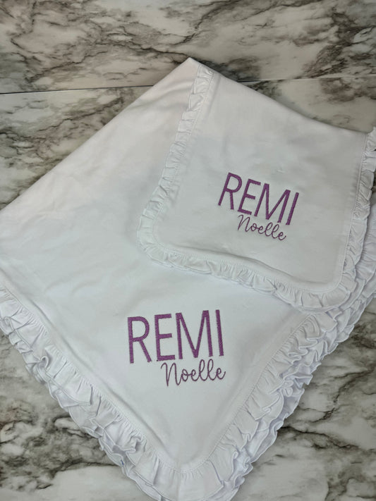 Personalized Ruffle Blanket