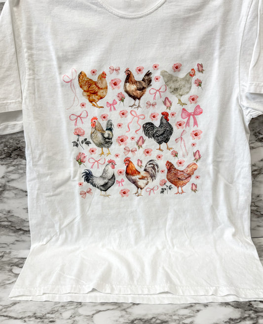 Chickens & Bows Comfort Colors T-Shirt